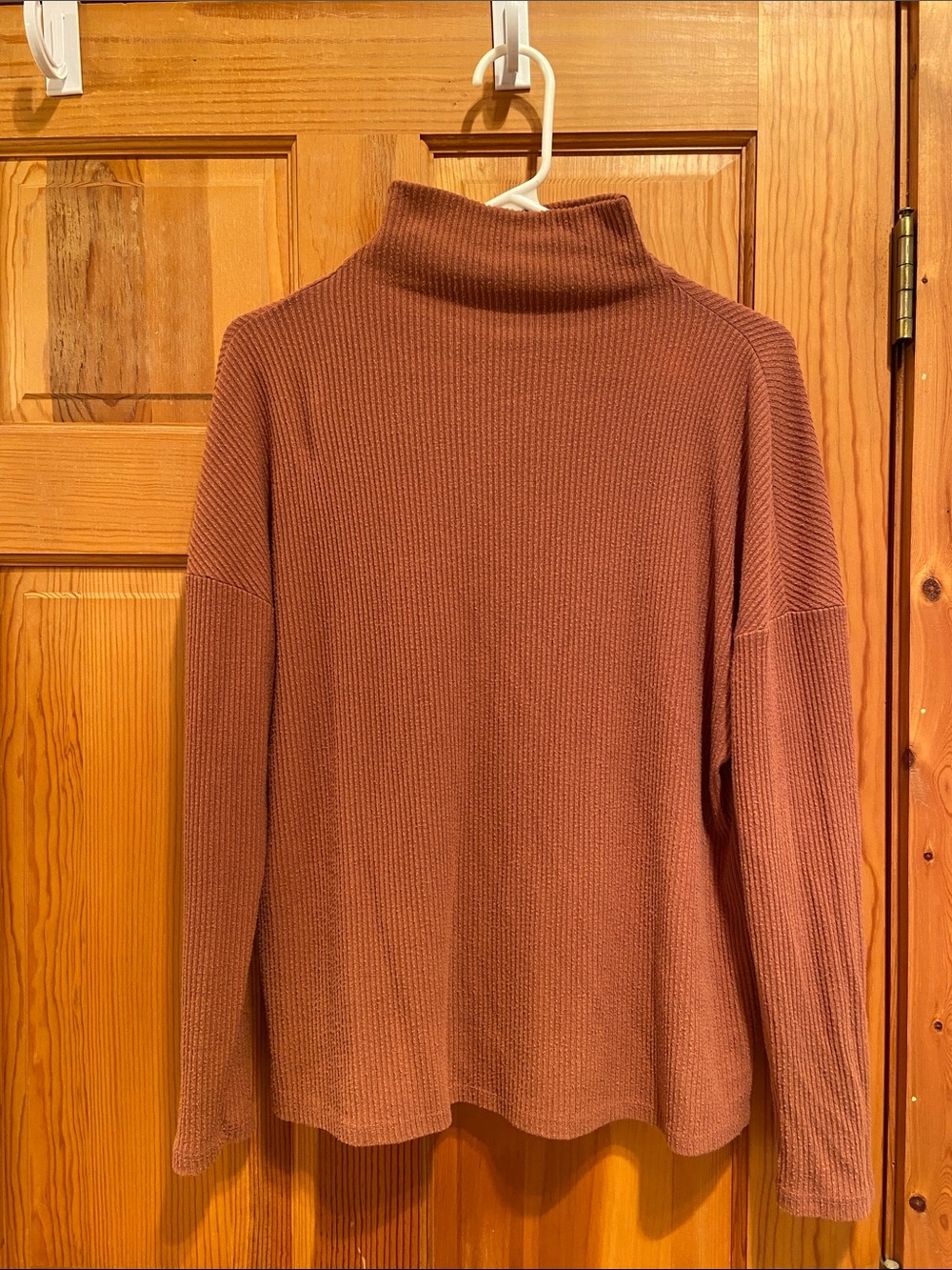 a new day Ribbed Turtleneck Sweater - Rust Brown